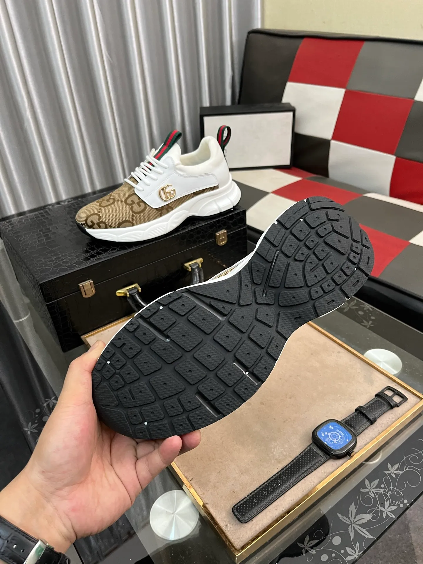 Men's shoes 💰440⌚️⌚️ (GUCCI-Gucci) luxury brand sports and casual shoes, imported original material, sheepskin lining, high-end and comfortable, original outsole is light and wear-resistant! Purely handmade, details determine quality! 38-443️⃣colors available